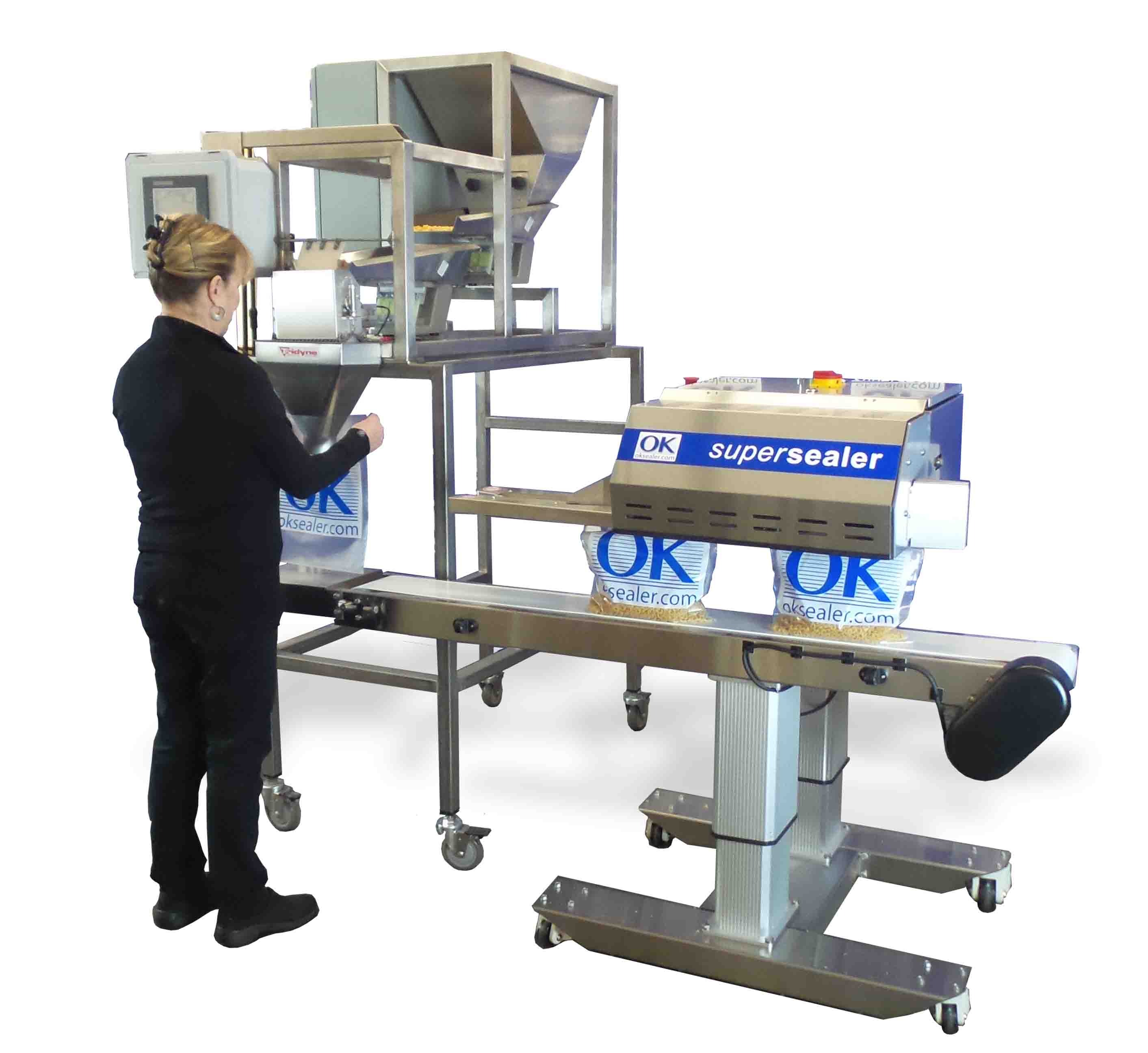 Bag Fill & Seal Line by OK Sealer and Tridyne Scale 235